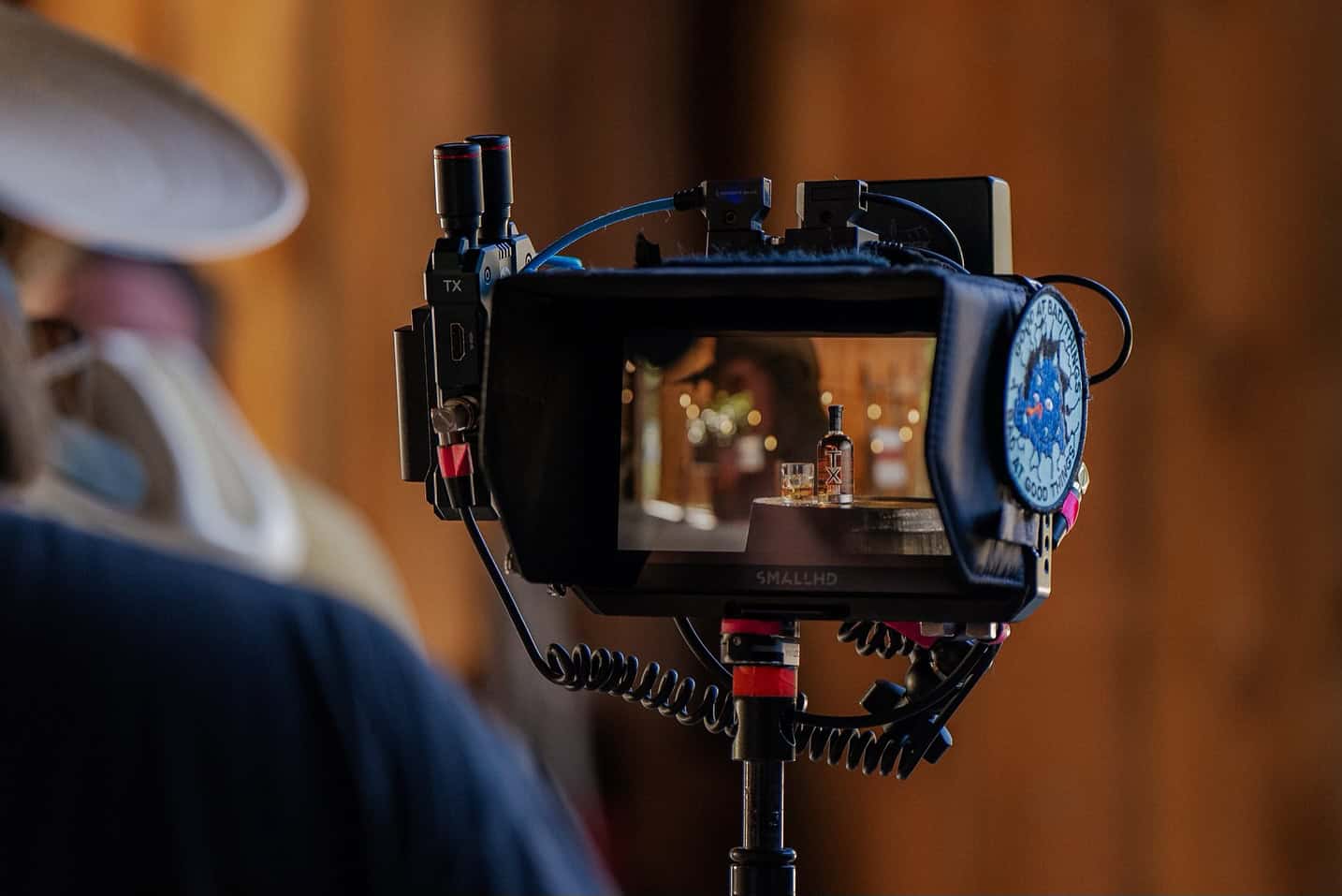 Camera setup for filming at Wildcatter Ranch in Texas.